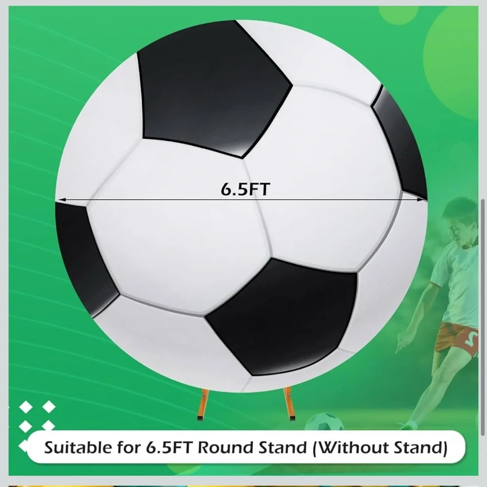 6.5Ft Round Spandex Backdrop Cover - Sports Theme Arch Backdrop for Party